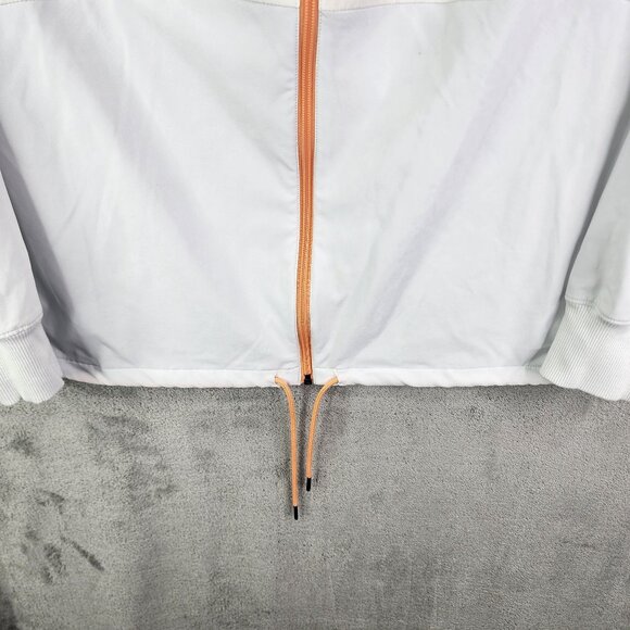 Womens White Under Armour Hooded Jacket Windbreaker Loose Fit Full Zip Size 1X - Picture 3 of 11